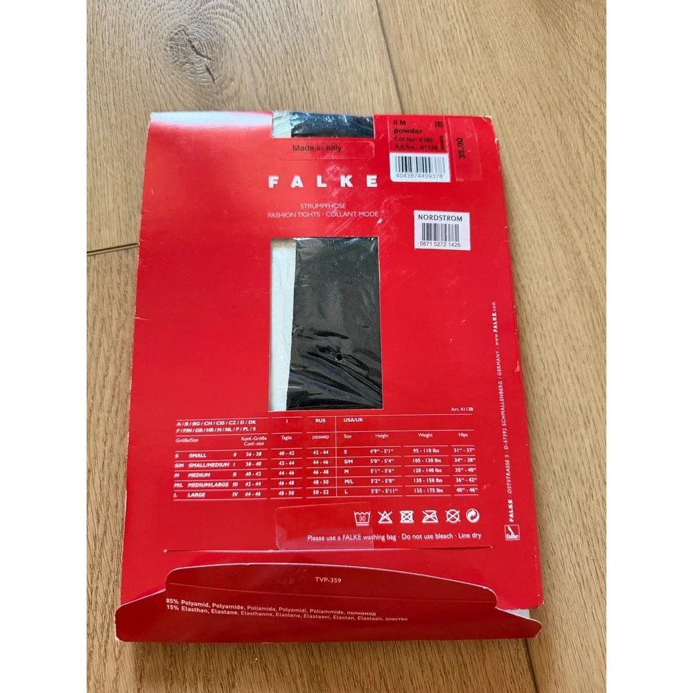 Falke Powder Fishnet Fashion Tights Made in Italy Size Medium 41138 NIB